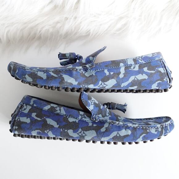 Louis Vuitton Blue Camo Monogram Driver Moccasin Loafer - Picture 3 of 16